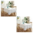 thumbnail image 4 of Baohd Durable And Easy To Wash Tablecloth With Vintage Style Rectangular Table Tablecloth Cotton Dining Tablecloth Table Cover white 140*140CM 2Set, 4 of 6