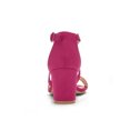 thumbnail image 2 of BLISSFUL STEP Women's Open Toe Cross Strap Mid Block Heel Sandals Hot Pink 8, 2 of 8