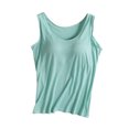 thumbnail image 1 of UPPADA Débardeurs pour Femmes en Modal Rembourré avec Soutien-Gorge Intégré, Col Rond, Camisole Sans Manches avec Soutien-Gorge Sans Armatures, Chandails Ajustés Décontractés, T-Shirt, Grande Taille, Hauts Confortables, Débardeur pour Femmes Grande Taille Vert, TG, 1 of 4