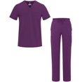 thumbnail image 1 of Adar Addition Go-Everyday Scrub Set for Men - Stylish Scrub Top & Cargo Scrub Pants - A9800 - Eggplant - 3X, 1 of 7