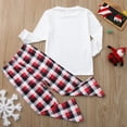 thumbnail image 4 of Christmas Kids Plaid Deer Print Long Sleeve Tops+Pants Family Pjs Matching Set, 4 of 9