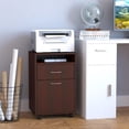 thumbnail image 2 of HOMCOM Vertical Filing Cabinet with Drawer Wheels, File Cabinet, Espresso, 2 of 10