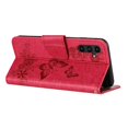 thumbnail image 3 of Pour Samsung Galaxy A55 5G Étui Papillons Fleur Portefeuille en Cuir Couverture de Téléphone à Rabat - Rouge, 3 of 5