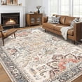 thumbnail image 1 of 9x12 Area Rug Living Room Rugs - Soft Machine Washable Oriental Vintage Floral Distressed Rug Large Indoor Floor Carpet for Bedroom Under Dining Table Home Office Decor-Multi, 1 of 8