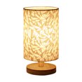 thumbnail image 2 of ZTOO Touch Control LED Linen Night Lamp w/Warm White Light Linen Nightstand Lamp USB Powered Wooden Beside Lamp for Bedroom Living Room, 2 of 6