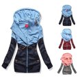 thumbnail image 1 of CEHVOM T-Shirt à Manches Longues Multicolore à Capuche avec Double Fermeture Éclair pour Femmes, 1 of 3