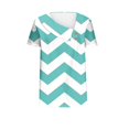 thumbnail image 4 of FAIWAD Women Summer Tops Short Sleeve Irregular V Neck Button T-Shirts Geometric Color Block Print Tees Blouses, 4 of 5