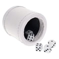 thumbnail image 2 of WE Games Professional White Leather Dice Cup Set - 5 Dice for 10 Dice Games, 2 of 8
