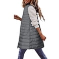 thumbnail image 2 of DPTALR Femmes Chaud Gilet à Poches Manteau Long Veste Hiver Sans Manches Doudoune Parkas, 2 of 5