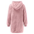 thumbnail image 5 of TJAZFJPA Robes Mignonnes pour Femmes Robe Décontractée Unie à Capuche Ample avec Fermeture Éclair Poche Chandail Col en V Robe Chandail en Molleton Mini Robe Été Maternité Robe Courte Été, 5 of 5