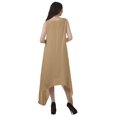 thumbnail image 4 of Moomaya Robe de Plage pour Femmes Sans Manches en Rayonne Unie à Ourlet Asymétrique pour Fête, 4 of 5