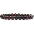 thumbnail image 1 of Natural Red Bloodstone Heliotrop Handmade Gemstone 8mm Round Beads Elastic Bracelet 7" Unisex, 1 of 4