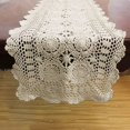 thumbnail image 5 of KEPSWET Cotton Handmade Crochet Lace Table Runner Beige Rectangle Coffee Table Dresser Decor (14x36 inch), 5 of 5
