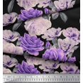 thumbnail image 2 of Soimoi Georgette Viscose Fabric Leaves & Rose Flower Fabric Prints by Yard 42 Inch Wide, 2 of 3