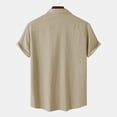 thumbnail image 3 of Besolor Mens Summer Short Sleeve Shirts Collared Button down Shirts Big and Tall Casual Solid Color Beach Shirts Tops, 3 of 6