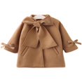 thumbnail image 5 of Little Girls Jacket Solid Color Loose Bow Neck Side Pockets Outerwear, 5 of 5