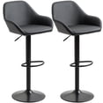 thumbnail image 1 of HOMCOM Adjustable Bar Stools Set of 2, Swivel Barstool W/ Footrest Black, 1 of 10