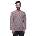 thumbnail image 1 of Atasi Printed Keyhole Nack Short Kurta Men ShirtWith Long Sleeves For Men, 1 of 1