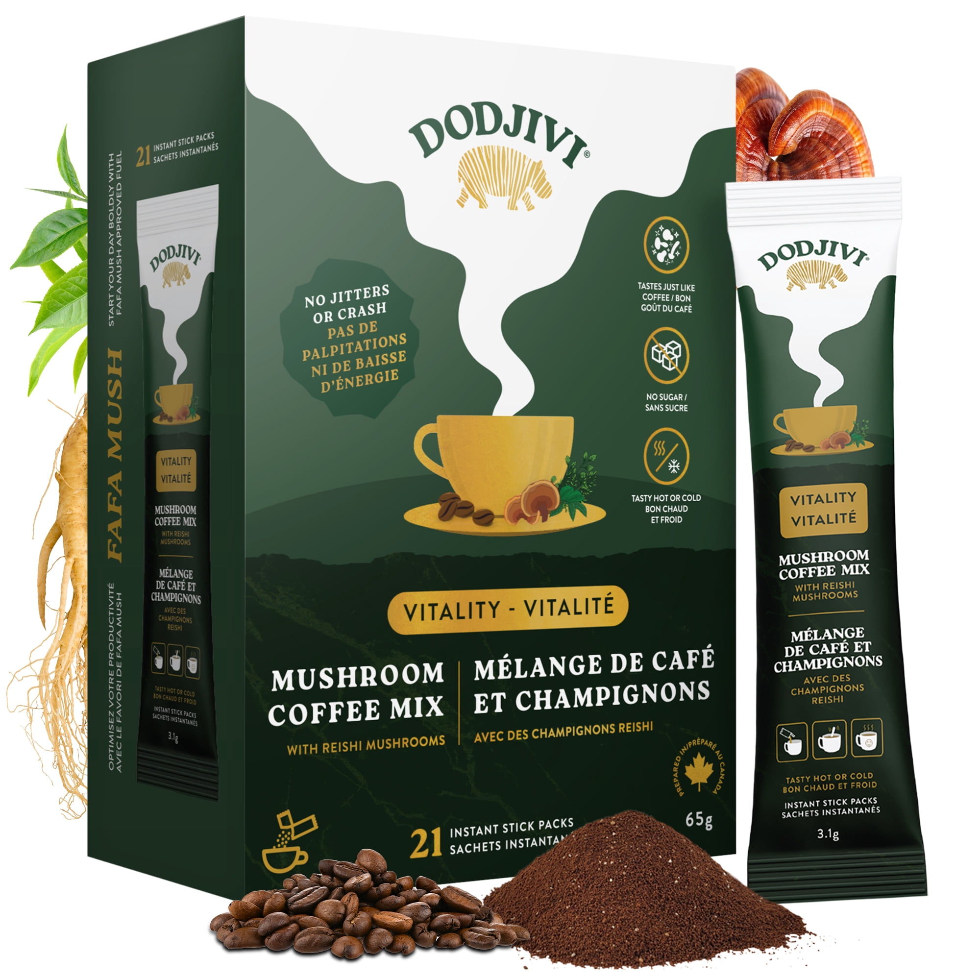 Dodjivi Organic Mushroom Coffee Mix - 21 Travel Stick Packs