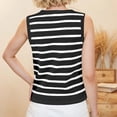 thumbnail image 4 of LOVZFMLL Camisoles pour Femmes Cardigan Décontracté Ample à Boutons Chandail à Rayures à Col en V, 4 of 7
