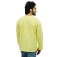 thumbnail image 4 of Atasi Kurta pour Homme à Col Rond en Coton, Manches Retroussables, Chemise Jaune - X-Grand, 4 of 7