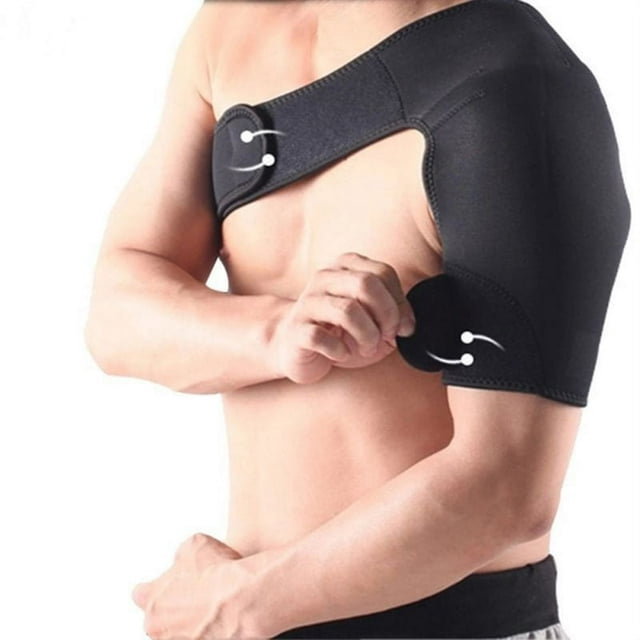 Clearance! Breathable Shoulder Brace Adjustable Elastic Shoulder Support Brace Basketball Arm Sleeve Men Safety Sports Injury Guard Posture Corrector Back Protector (Left)