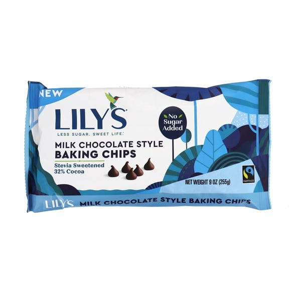 Lily's - Pépites pour Pâtisserie Sucrées à la Stévia Chocolat au Lait 32 % Cacao - 9 oz