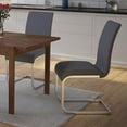 thumbnail image 4 of Set of 2 Faux Leather Dining Chair in Grey, 4 of 5