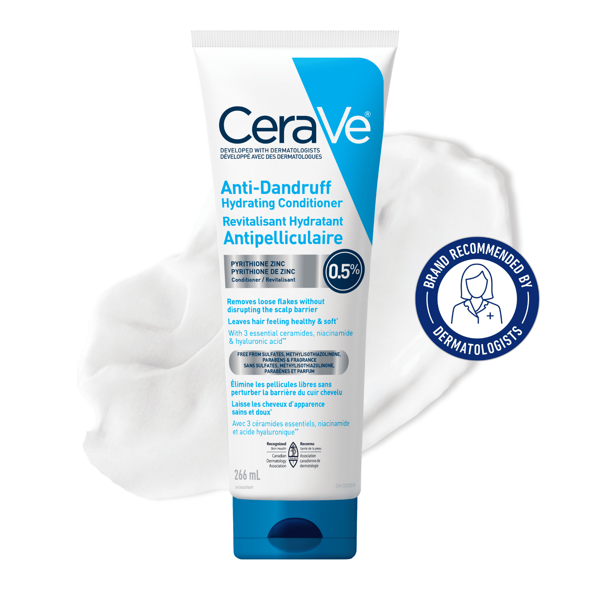 CeraVe Anti-Dandruff Hydrating Conditioner, Clinically Tested Conditioner with 0.5% Pyrithione Zinc, 266mL