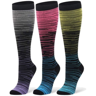 Compression Socks for Women & Men - 20-30mmHg 3 Pairs Compression Stockings for Nurse, Pregnancy, Travel