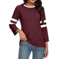 thumbnail image 4 of Timegard Hauts pour Femmes Grande Taille Col Rond Manches 3/4 T-Shirts Confortables Tunique Décontractée pour Porter avec des Leggings, 4 of 6