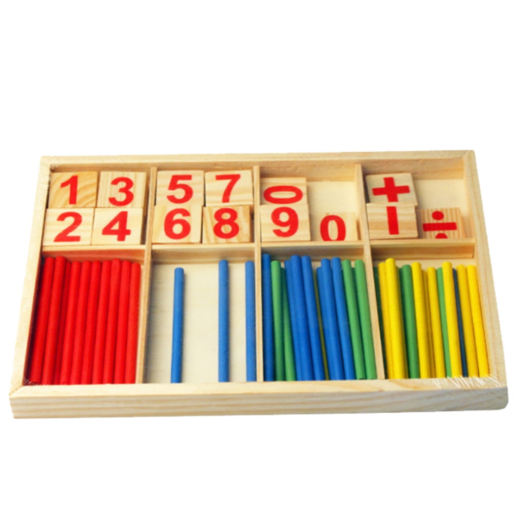 Boulier En Bois Et Bâtons De Comptage – Jeu éducatif Pour Apprendre Les Couleurs, Les Nombres, La Motricité – Dès 3 Ans