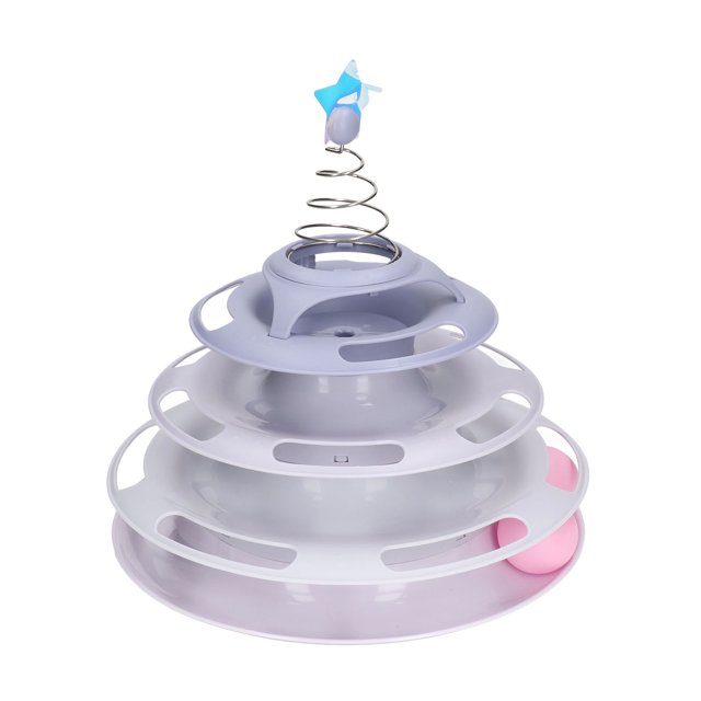 Cat Turntable Toy, Cat Toy Roller Relieve Boredom Interactive 4 Toy Balls With Spring Star For Kitten Supplies