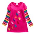thumbnail image 1 of Robes T-Shirt à Manches Courtes à Rayures pour Petites Filles, 1 of 5