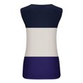 thumbnail image 5 of Mrat Débardeurs d'Entraînement pour Femmes avec Soutien-Gorge Intégré Débardeurs pour Femmes Tendance Tunique à Col Rond Hauts Décontractés Sans Manches T-Shirts Graphiques à Rayures Camisoles Amples Blouses S-193 Rose Vif-A TTG, 5 of 5