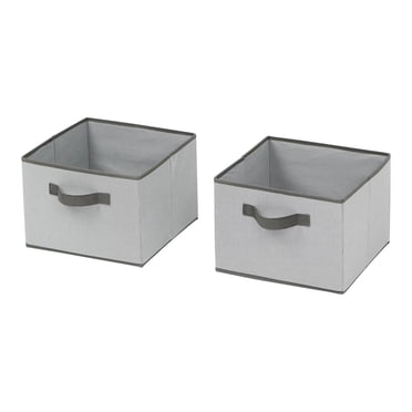 Mainstays 2PK Collapsible Drawers, Set of 2 Drawers for Hanging Shelf Closet Organizers, Polyester Fabric Bin with Handle for Adults