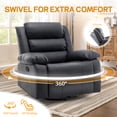 thumbnail image 3 of Korser Oversized Swivel Rocker Recliner Chair for Adults Faux Leather for Living Room,Black, 3 of 7