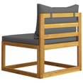thumbnail image 3 of vidaXL Sectional Middle Sofa & Dark Grey Cushion Solid Acacia Wood, 3 of 4