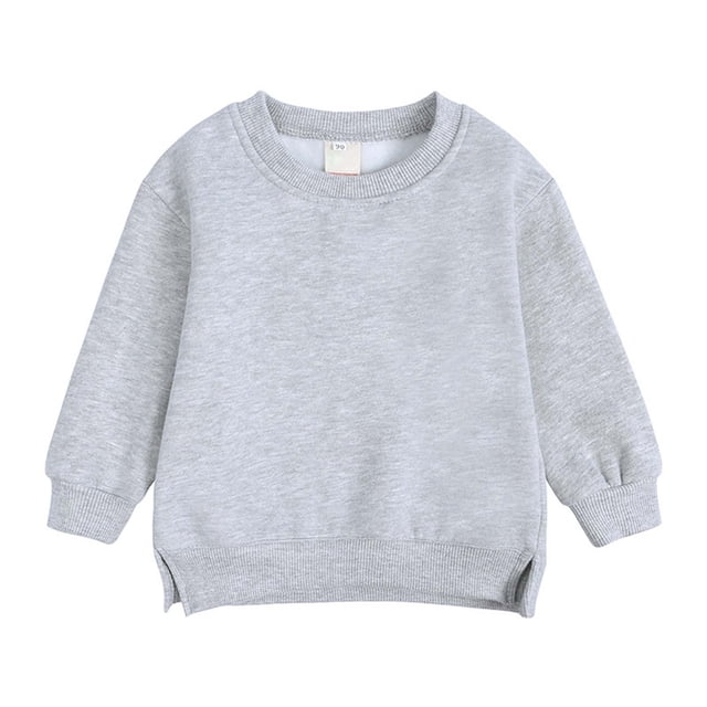 Coats for Girls Boys Sweater Coat Round Neck Small Medium Pullover Solid Fleece