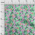 thumbnail image 2 of oneOone Rayon Sea Green Fabric Floral Craft Projects Decor Fabric Printed By The Yard 56 Inch Wide, 2 of 4
