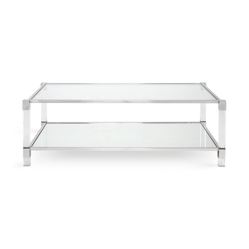 Home Gear Table Basse Rectangulaire Argentée avec Pieds en Acrylique