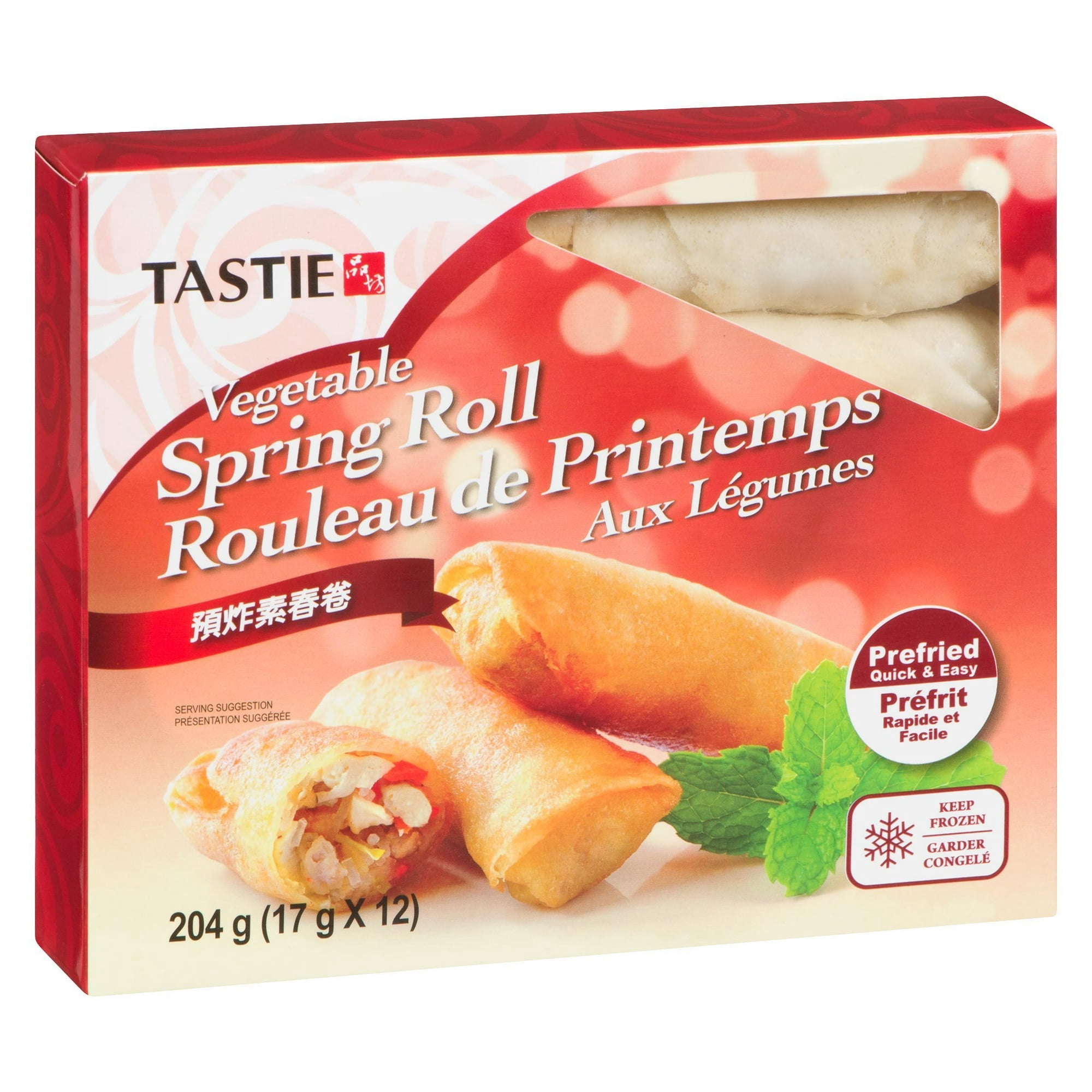 Tastie Rouleau de Pritemps Aux Légumes 204 g Poids net. 204 g (17 g x 12)