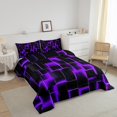 thumbnail image 3 of Erosebridal Neon Geometry Bedding Twin Comforter Set,Stereoscopic Gradient Plaid Down Comforter,Kids Room Decorative,Reversible,Lightweight,2-Piece, 3 of 7