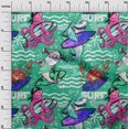 thumbnail image 3 of oneOone Silk Tabby Sea Green Fabric Ocean Life Sewing Craft Projects Fabric Prints By Yard 42 Inch Wide, 3 of 5
