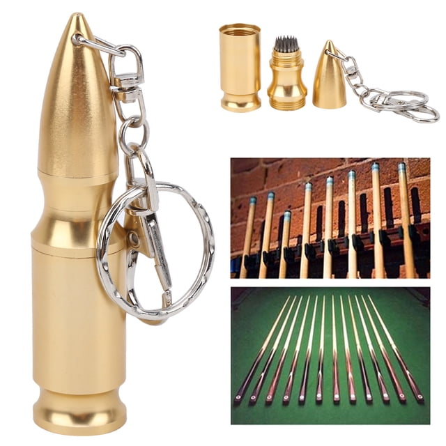 Billiard Accessories Snooker Pool Shaper Burnisher, Compact 36g Billiards Cue Tip Repair Tool, Strong and Durable Wear-Resistant for Billiards Cue Snooker Silver,Gold