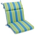 thumbnail image 1 of 18-inch by 38-inch Spun Polyester Patterned Outdoor Squared Chair Cushion, Haliwell Caribbean, 1 of 2