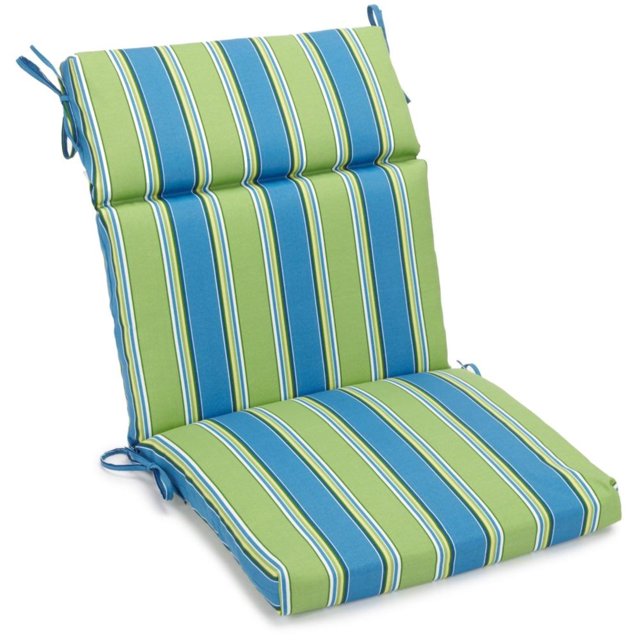 18-inch by 38-inch Spun Polyester Patterned Outdoor Squared Chair Cushion, Haliwell Caribbean