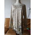 thumbnail image 4 of BJYX T-shirt Femmes Mesh Imprimé Floral Tops Irrégulière Ourlet Chemise Pull Manches Longues Col Rond Chemisiers, 4 of 5