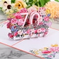 thumbnail image 5 of Uxcell 75th Birthday Card, Pop-Out Birthday Card 3D Flower Bouquet Butterflies, 5 of 5