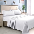 thumbnail image 3 of 700 Thread Count 100% Egyptian Cotton 4-Piece Bed Sheet Set (1 Flat, 1 Fitted Sheet, 2 Pillow Covers) 15 Inches Deep Pocket Size Solid Pattern, 3 of 4